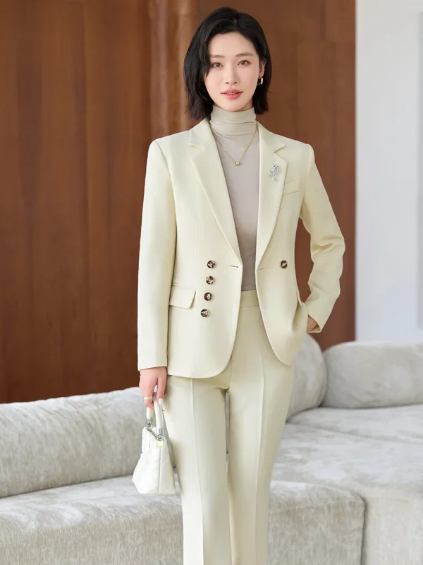 

Bla Suit Jaet Women's Commute Sle Profional Workwear Ele Lady Suit Set Polyester Fiber Commute Scenarios