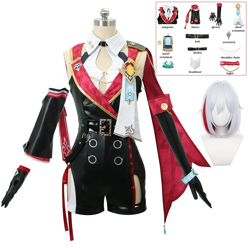 

Topaz Cosplay HSR Honkai Star Rail Cosplay Costume Wig Women Uniform Dress Halloween Carnival Party Comic-con Role Play Outfit