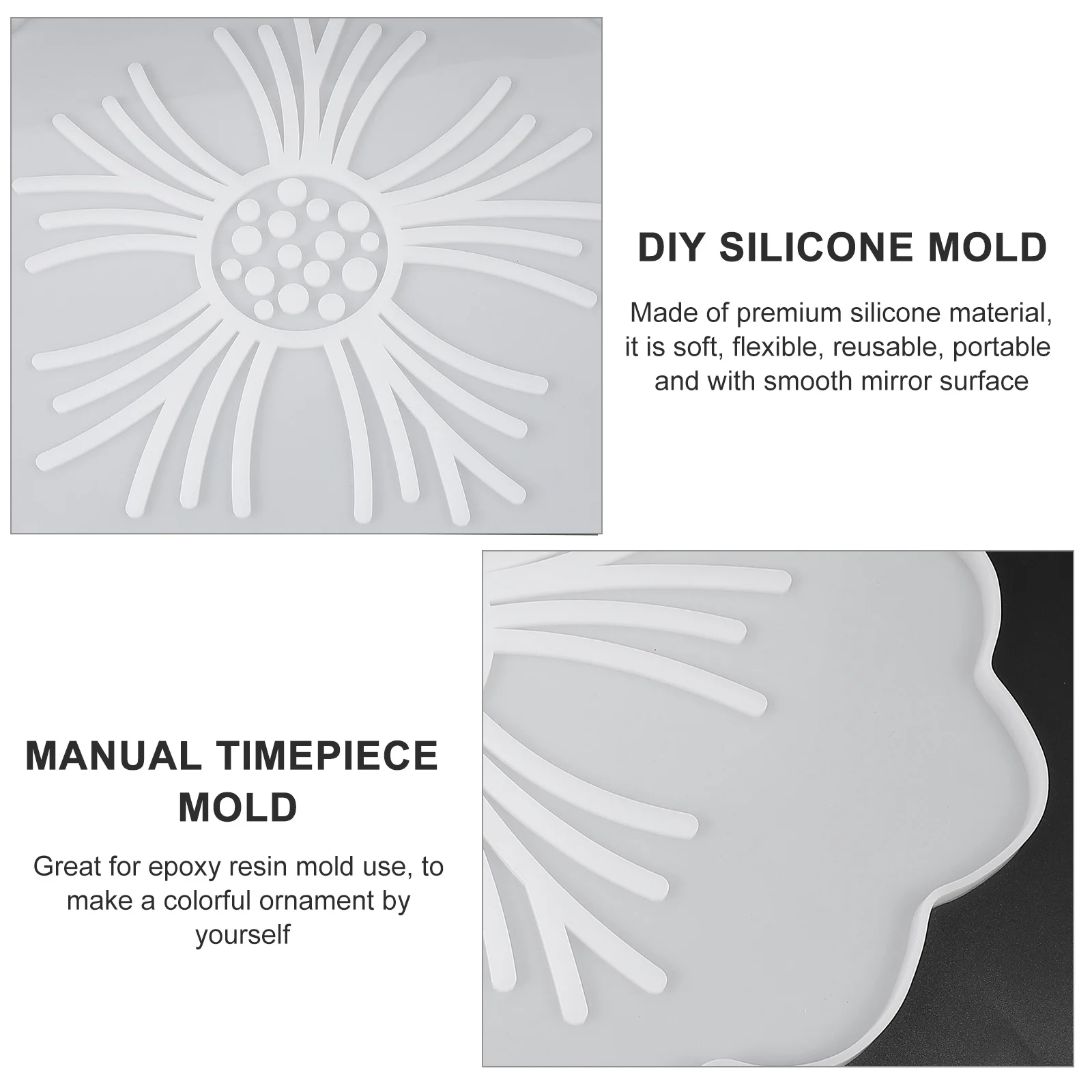 

1Set DIY Clock Mold Flower Shape Silicone Manual Timepiece Mold Kit for Resin Craft Accessories Gift Making Clock Making Molds