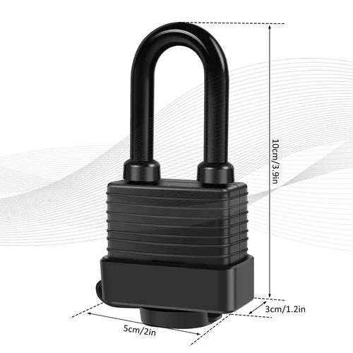 Imagen 2 del producto 6 uds candados impermeables con 12 llaves de acero 1-9/16 pulgadas de ancho juego de cerradura de acero laminado antirrobo candado de seguridad resistente al aire libre