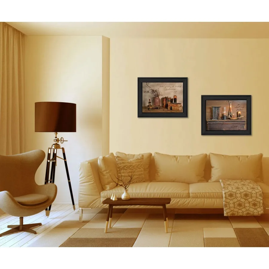 Modern Framed Wall Art Candles for Living Room Bedroom Farmhouse Decoration