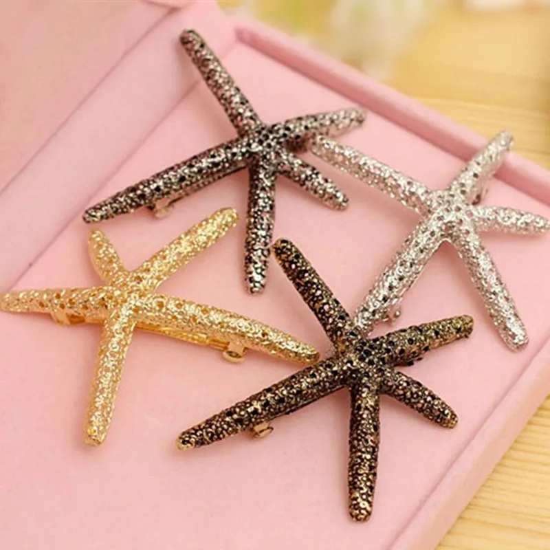 New Arrival Fashion Retro Metal Starfish Hair Clips Elastic Hairpin Hair Accessories