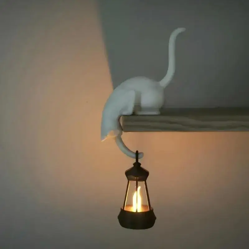 New Funny 3D Printed Cat Inverted Hanging Ornament Hook Cute Cat Figurine Hook For Pet Lover Keys Home Organization And Decor
