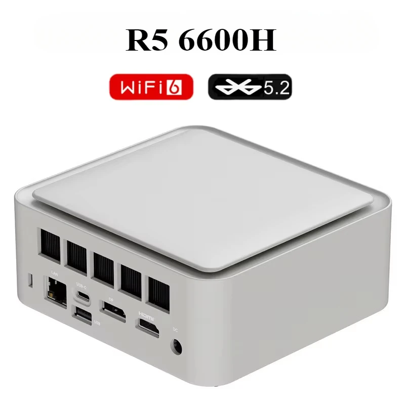 SZBOX Ryzen 5 6600H MINI PC Windows 11 Pro DDR5 4800Mhz M.2 2280 NVME SSD PCIE3.0 USB4.0 WIFI6 BT5.2 Game Office Computer