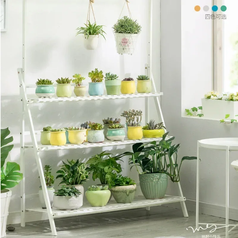 Massief houten plantenstandaard Meerlaags hangend bloemenrek voor balkon Succulent rek voor woonkamer of orchideeendisplay