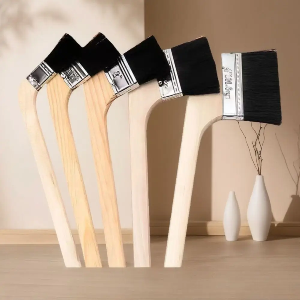 Long Handle Elbow Universal Bristle Brush Cleaning Tool Handle Wooden Brush Wood Handle Brush Cleaning Wall Painting