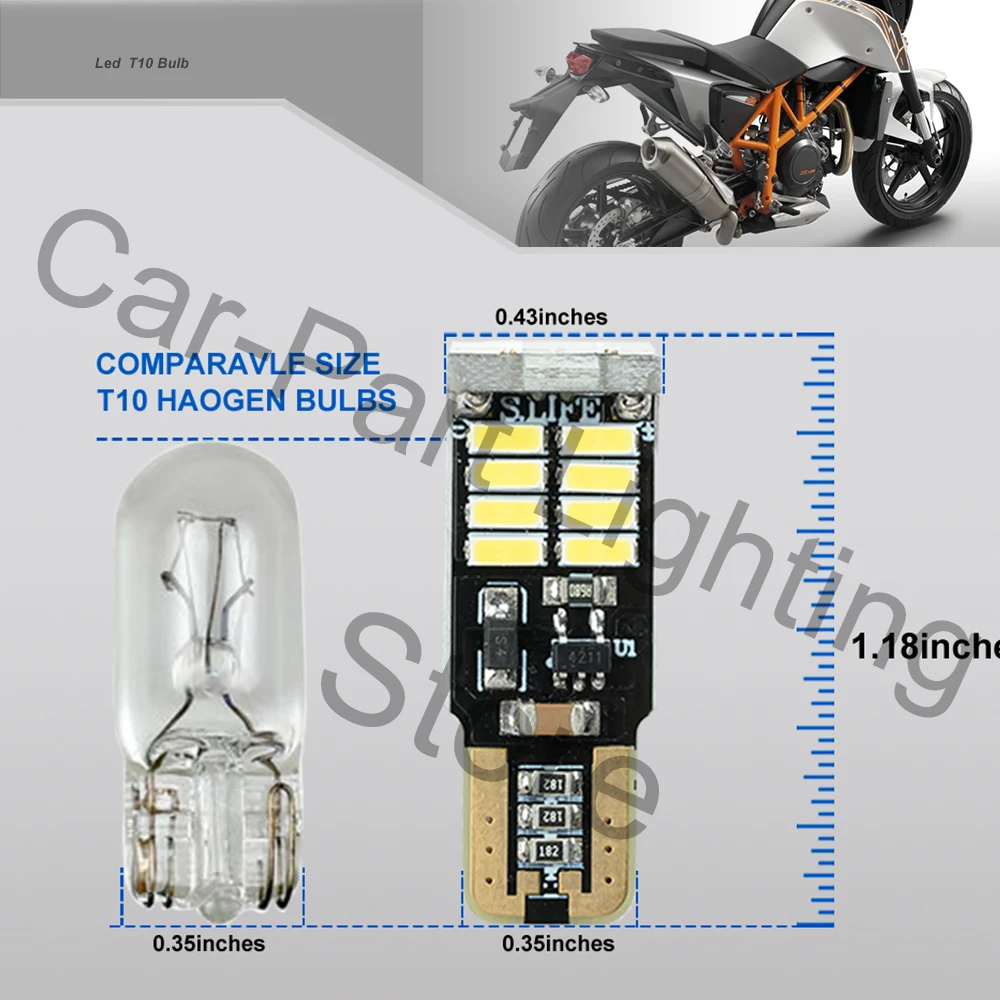 2つのLED自転車用プレート電球,オートバイ用プレートランプ,オフロード,スポーツ用,194,w5w,t10,168個