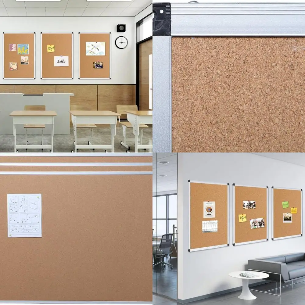 

Triple Silver Aluminum Framed Cork Boards, 48 x 24