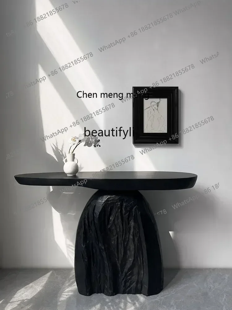 New arrive Silent Style Solid Wood Art Floor Console Vintage Ornament Table Chinese Style Home Entry Side View a Long Narrow Tab