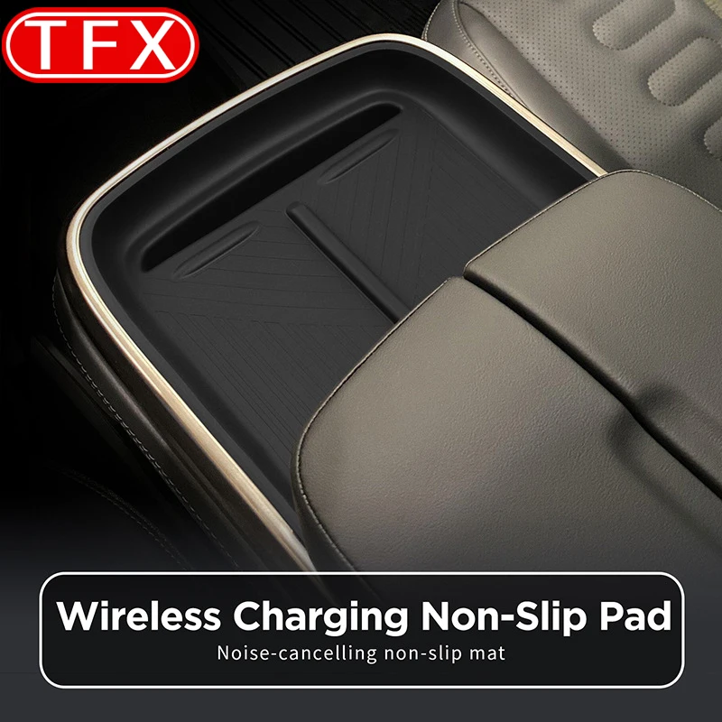 For Rivian R1T R1S Car Syling Central Control Wireless Charging Silicone Pad Central Storage Dustproof Mat Auto Acccessories