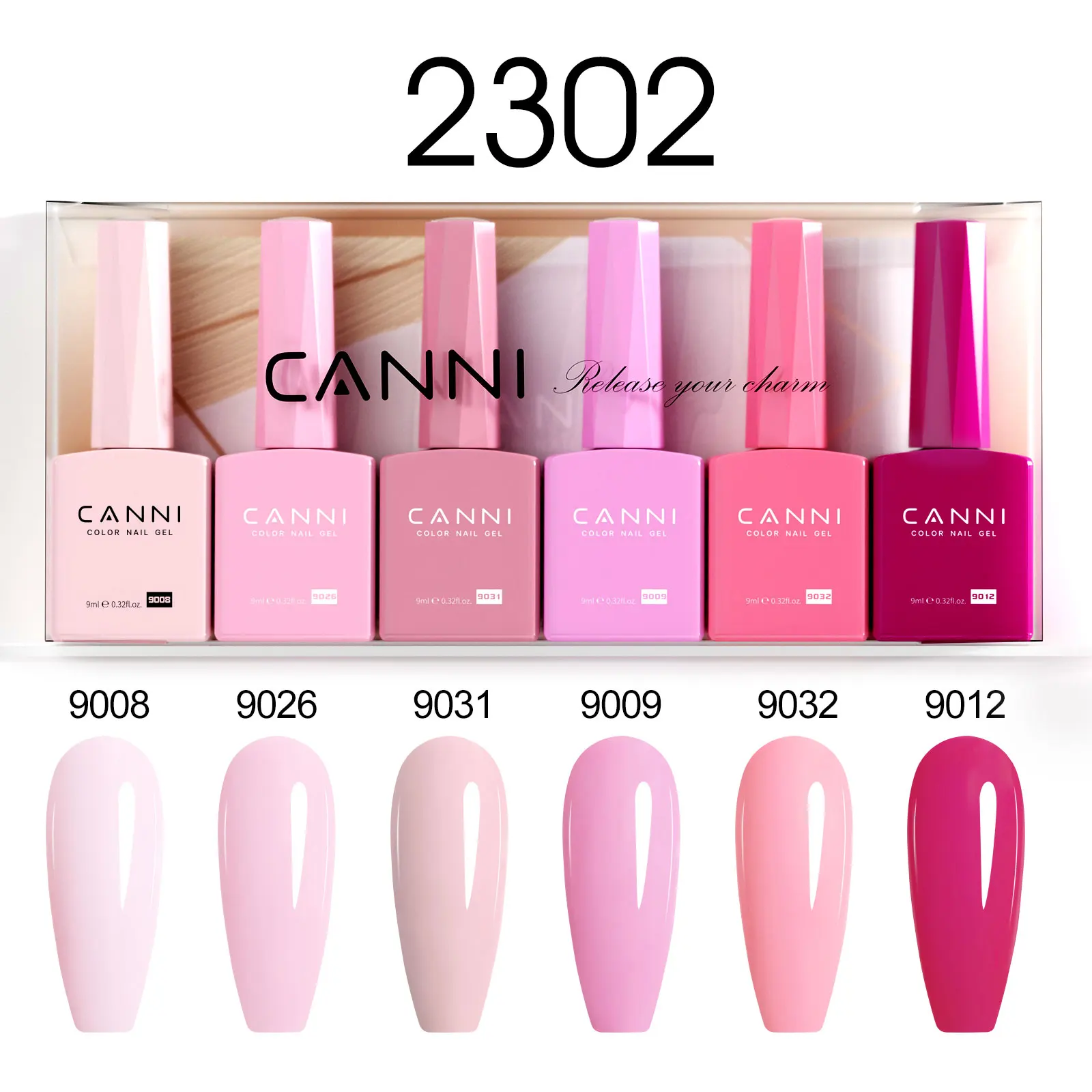 6pcs*9ml HEMA FREE Nail Gel Polish VIP Kit CANNI Semi Permanent Jelly Pink Nude Color Gel Varnish Great Coverage UV LED Lacquer