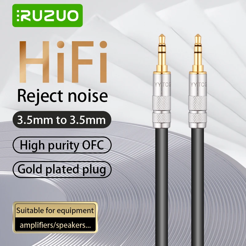 RUZUO Aux Cable 3.5mm Jack Audio kabel samochodowy Adapter męski Jack do Jack 3.5mm przewód do Samsung Xiaomi głośnik słuchawkowy