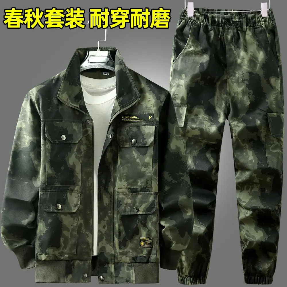 위장 의류 얼룩 방지 작업복 단일 조각 정장 남성용 화상 방지 및 내마모성 수리 현장 노동