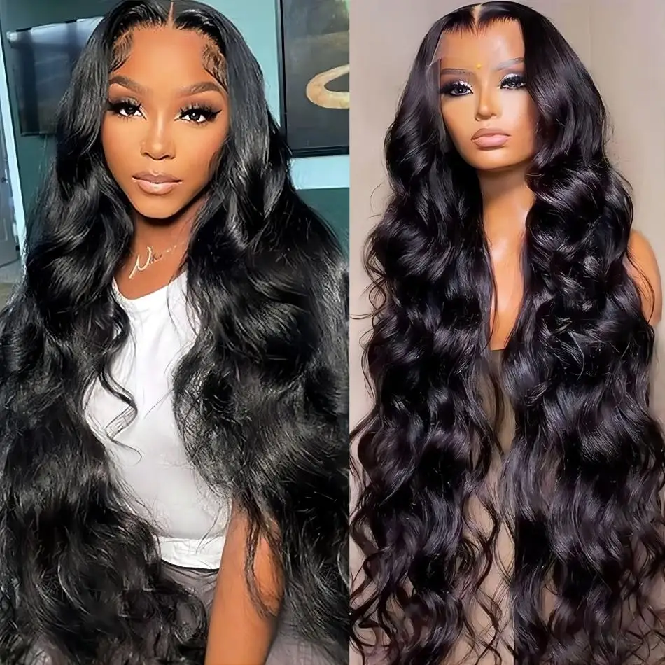 Body Wave Hd Frontal Wig 13x6 Hd Lace Pre Plucked 30 34 Inch Body Wave Lace Front Human Hair Wigs For Women