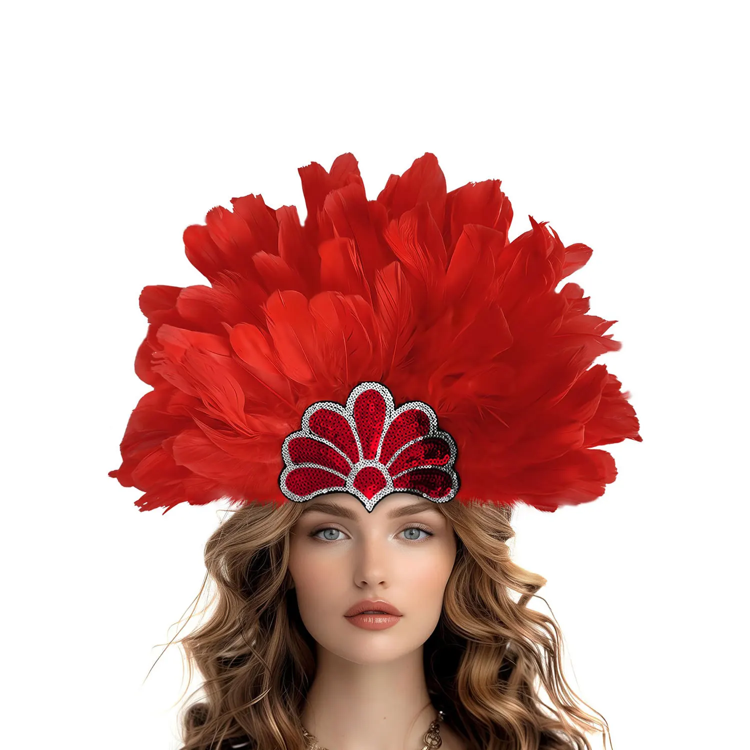 Feather Headpiece Mardi Gras Prom Dancer Headpiece for Party Carnivals Masquerade Celebrations Headwear Hair Styling