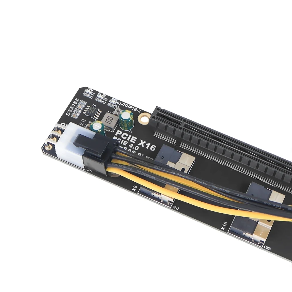 Slimsas 8i x2からpcie 4.0 x16スロットアダプターカード、sff8654