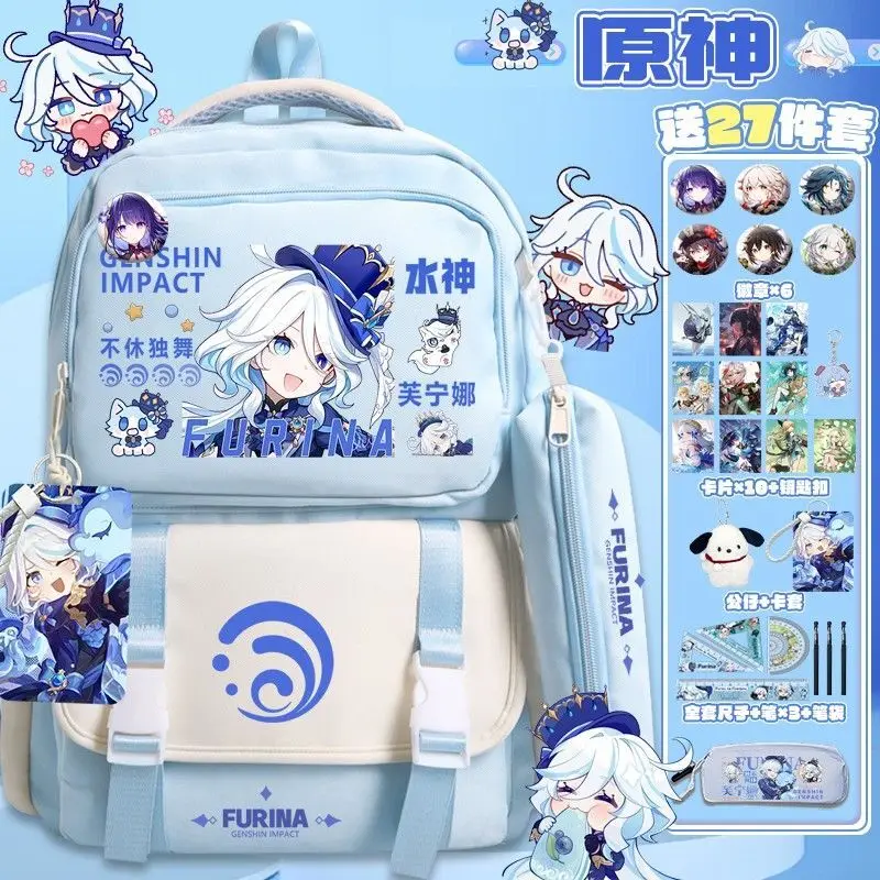 

Genshin Impact Collaboration Funina Naxi Da Wanderer Remnant Pain Bag Manyo High Middle School Student Double Shoulder Backpa