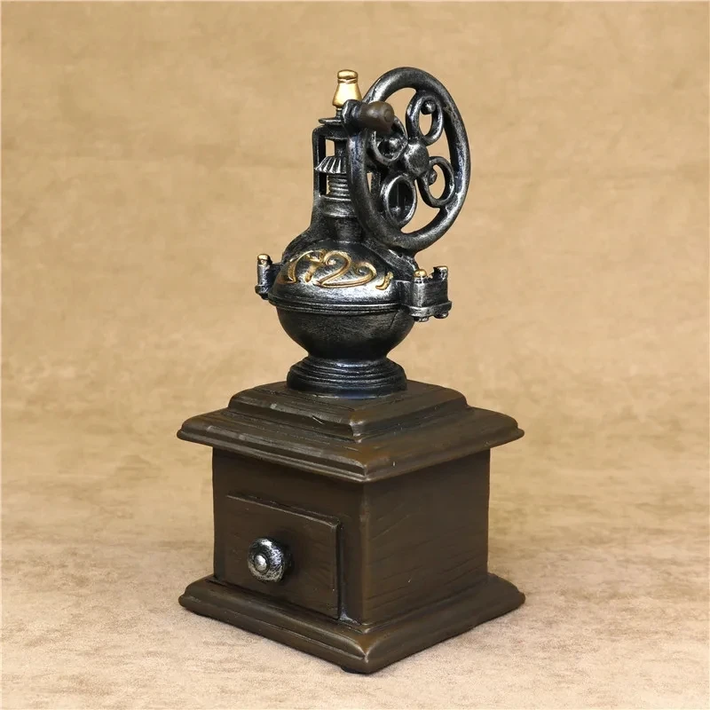 

Винтажная кофемолка ручной работы из смолы, настольная миниатюрная кофемолка, декоративный сувенир для кафе, украшение для пекарни, аксессуары