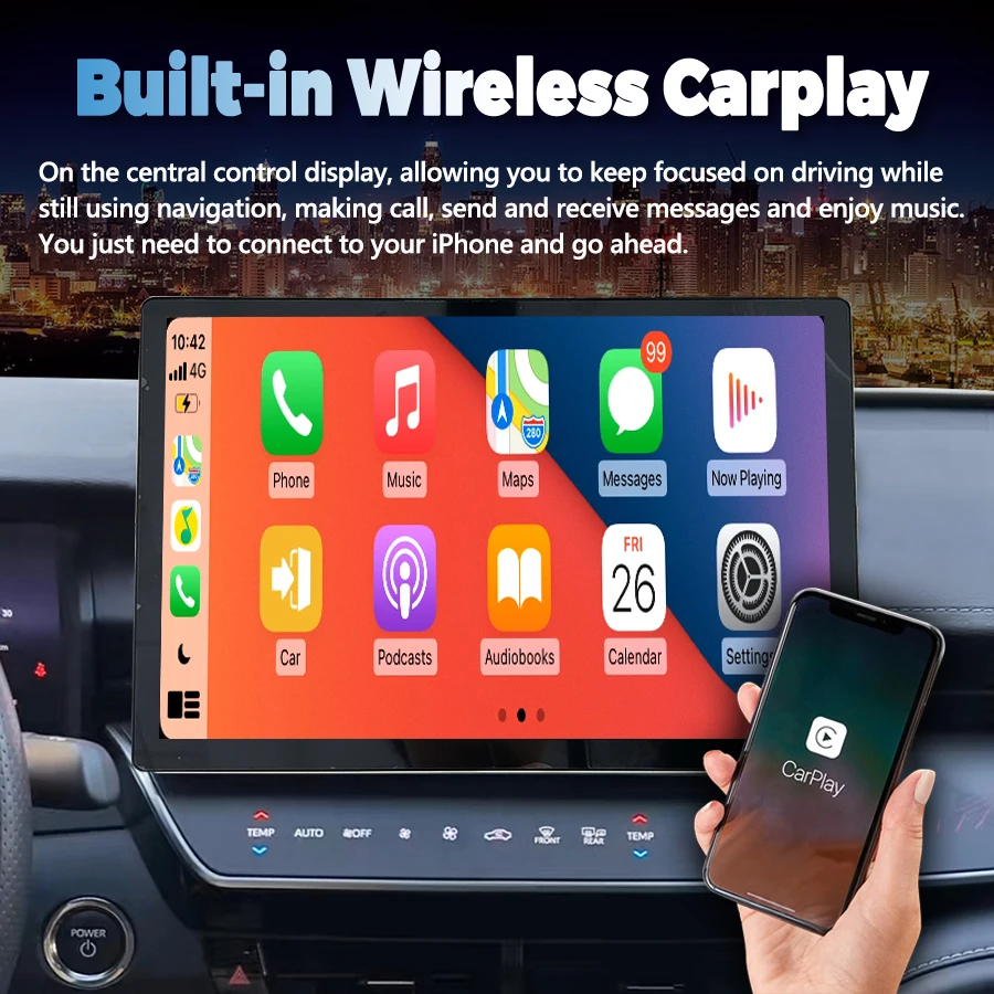 13.3 بوصة وحدة رأس أندرويد لتويوتا كامري 2024 الملاحة 4G واي فاي سيارة لتحديد المواقع مشغل فيديو الوسائط المتعددة Autoradio Carplay ستيريو DSP