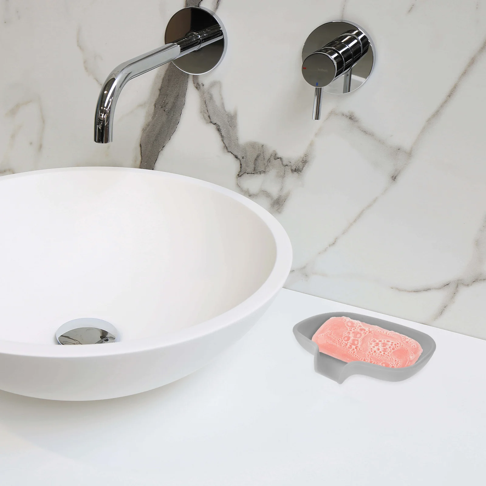 

2Pcs Silicone Soap Dish Self-Draining Holder Non-Slip Design for Bathroom Kitchen Countertop Multi-Functional Tray