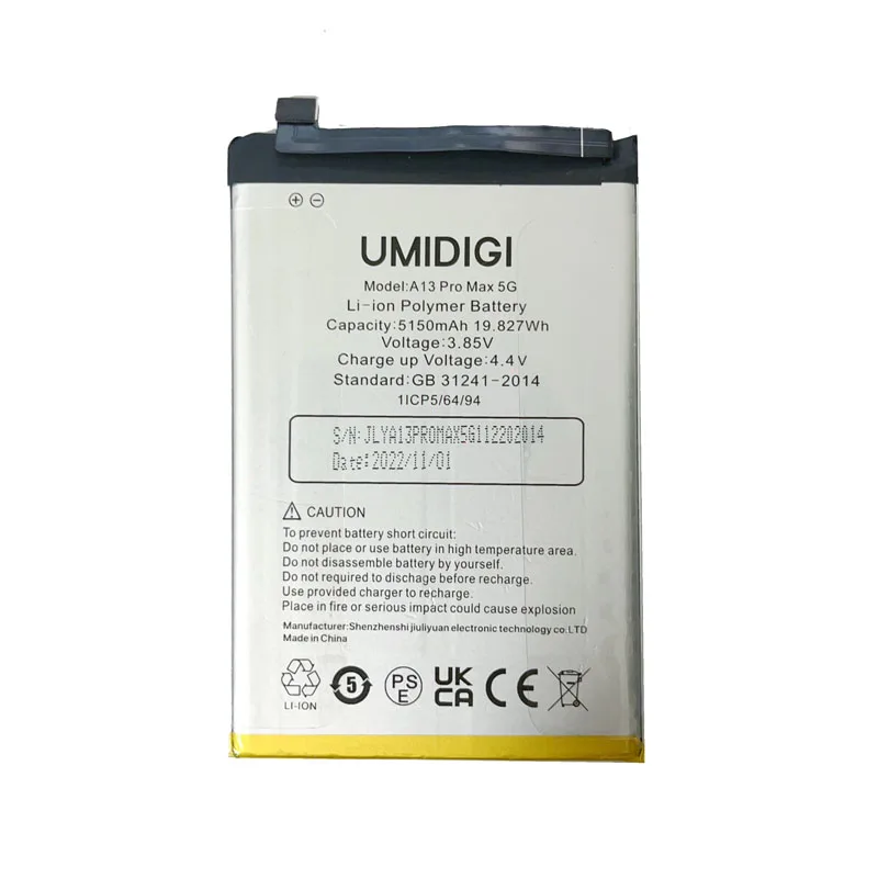 Roson for UMIDIGI A13 Pro Max 5G Battery 5150mAh 100% Original New Replacement Parts Phone Accessory Accumulators With Tools