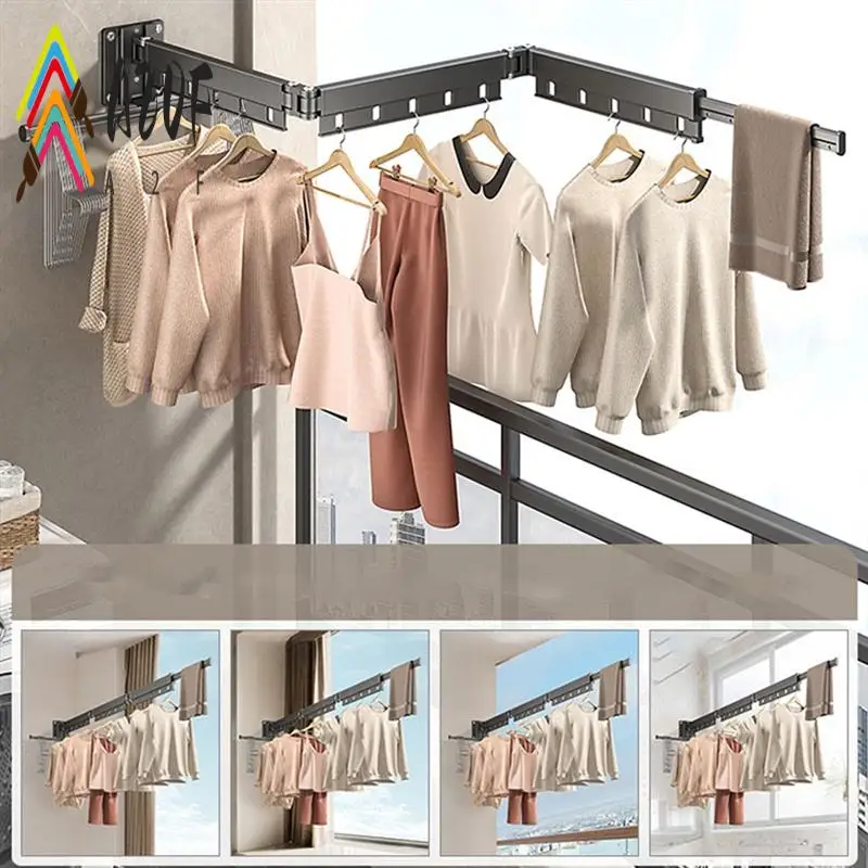 

A20F-Wall-Mounted Clothes Drying Rack - Foldable Telescopic Household Clothes Drying Rod Design For Efficient Drying