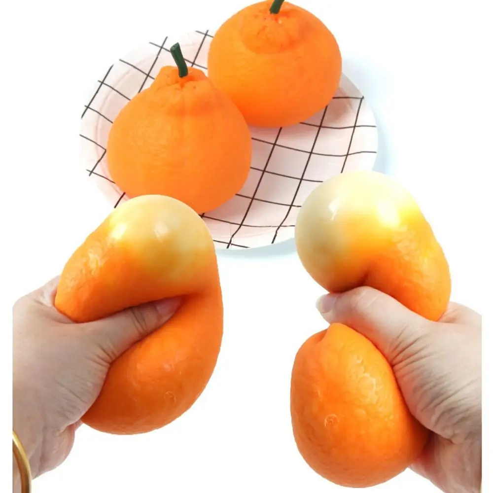 Soft TPR Squeeze Ugly Orange Toys Cute Abreact Decompressing Pinching Ball Sticky Pinching and Decompressing Toy