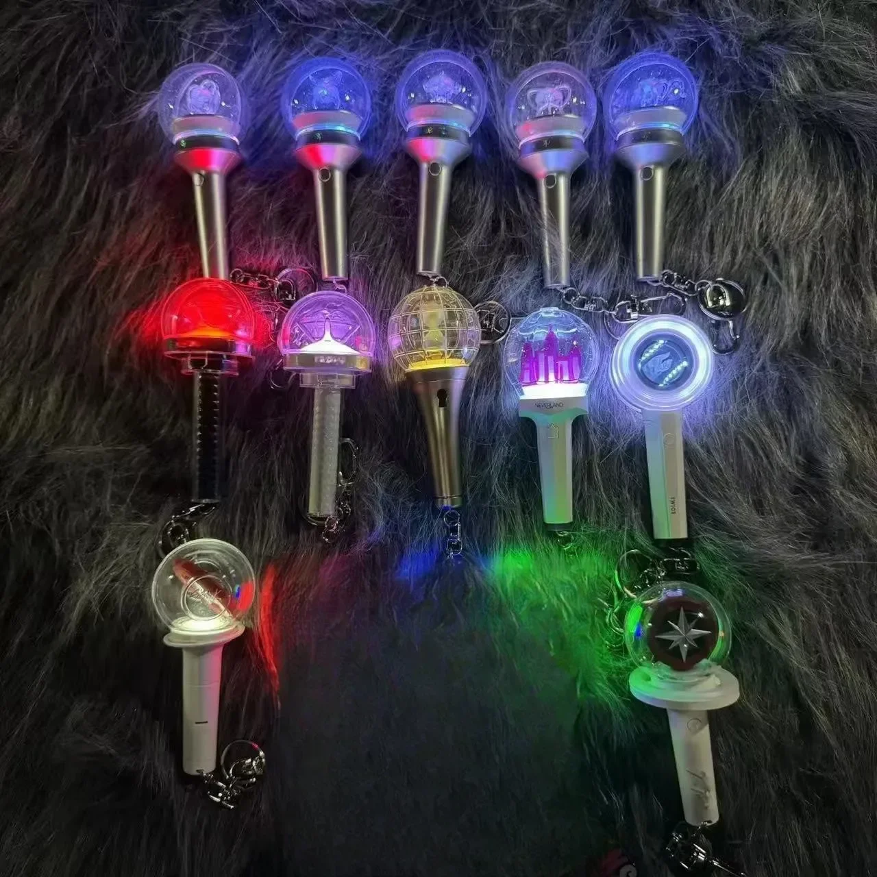 Kpop Idol Mini Lightstick Keyring Glow Stick Keychains Pendant ( no battery )