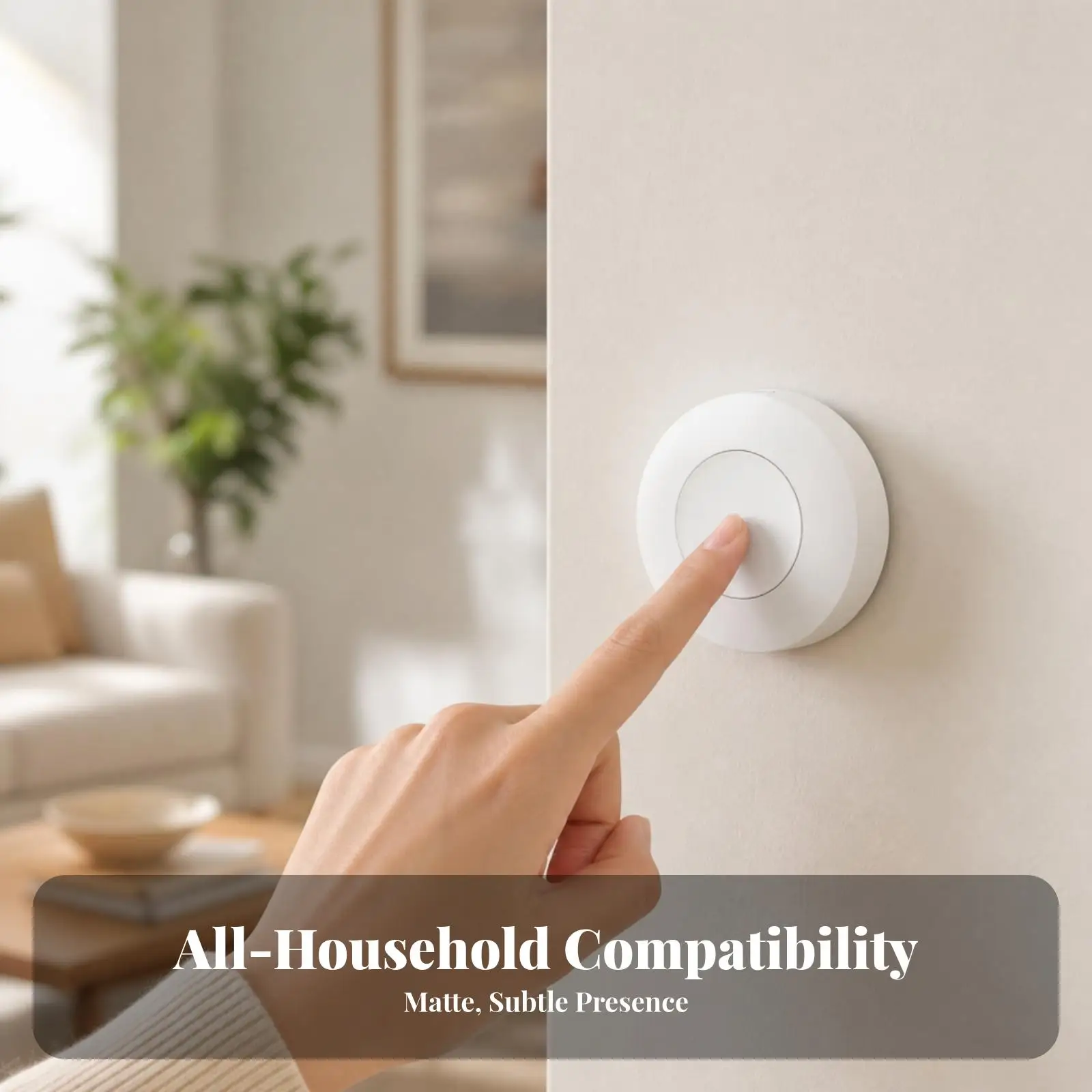 Wireless Smart Switch for Smart Home Scene Trigger White PC Material Push Button Zigbee 3.0 Compatible with Hub Automation