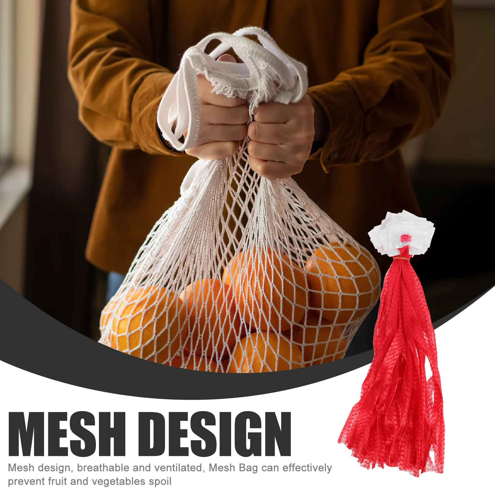 

100pcs Fruit Mesh Reusable Foldable Lightweight Storage Grocery Vegetable Net with Drawstring for Kitchen Bathroom Shopping