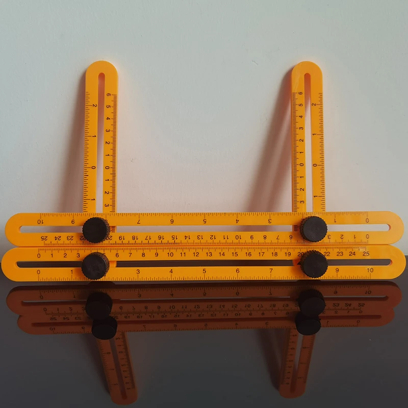 Multi-function ABS live four-corner ruler Plastic movable four-fold ruler Measuring tool folding ruler Multi-angle ruler 25cm