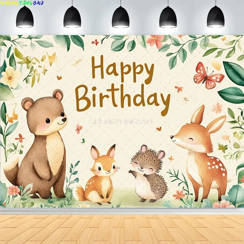 

Baby Shower Happy Birthday Party Photography Backdrops Newborn Kids Air Balloon Princess Tropical Jungle Photo Background BB-17