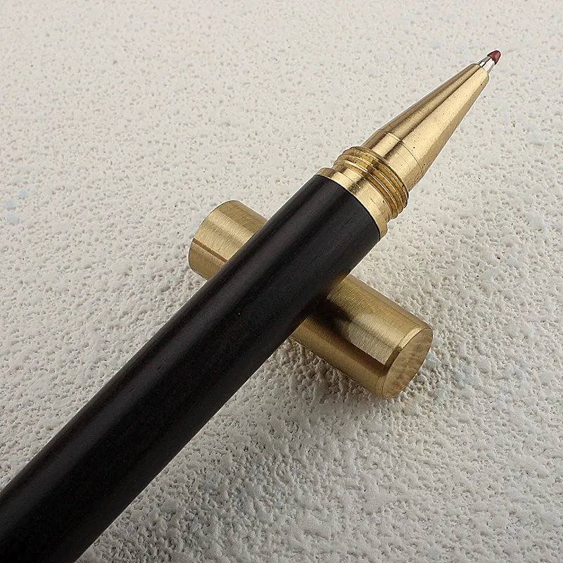 Vintage Wood Body Ballpoint Pen Brass Ball Roller Pen Metal Cap Ball Pen Stationery School Business Gifts Supplies image 3