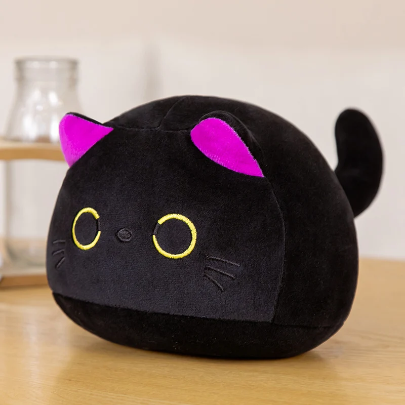 7/11/20CM Kawaii Small Cuddly Black Cat Plush Doll Cartoon Stuffed