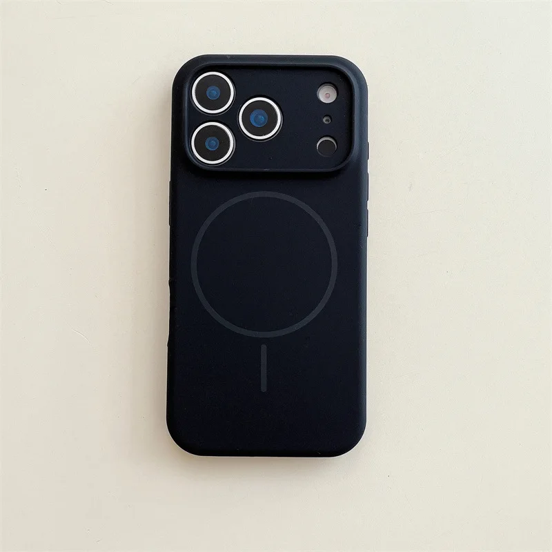 아이폰 17 슬림 마그네틱 액체 폰 케이스, 애플 16 정밀 구멍 렌즈, 15프로맥스 소프트 보호 커버에 적합