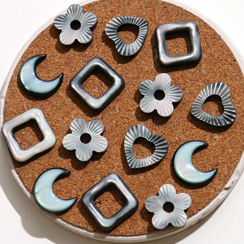 2026 Newest style 40pcs/lot color print cartoon moon flower square shape resin cabochon beads diy jewelry garment hair accessory