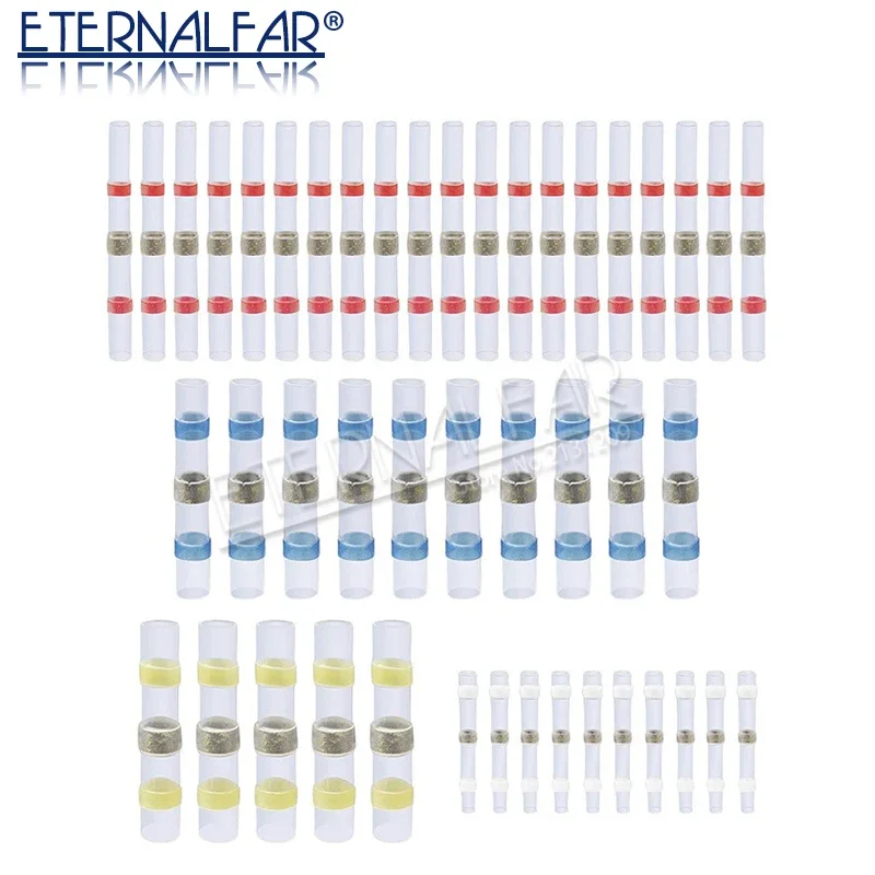 SST Waterproof Solder Seal Heat Shrink Butt Stress-free Wire 12AWG  Connectors Terminals Electrical Copper with Soldering Sleeve