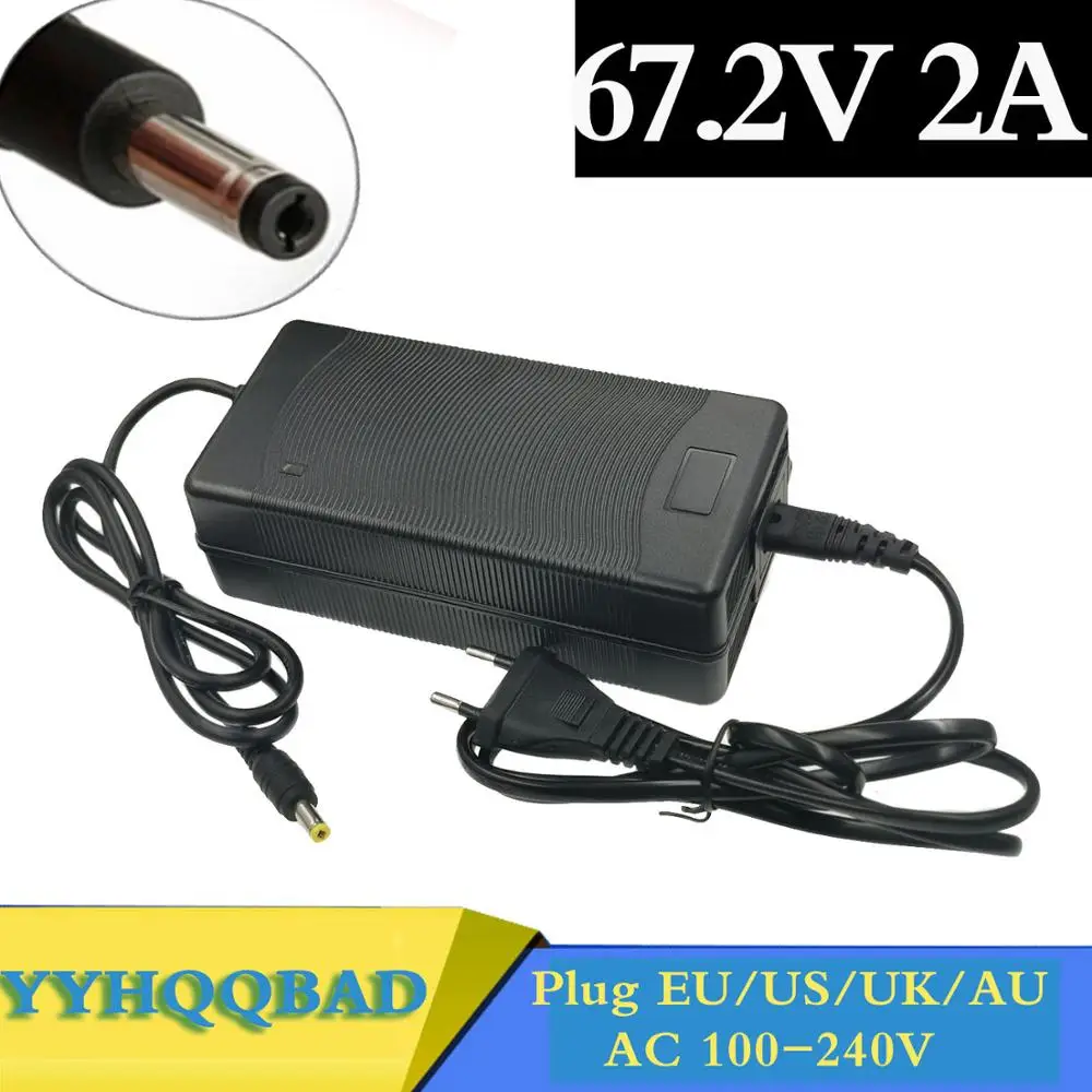 67.2V 60v 2A Charger polymer lithium battery charger DC Portable Charger For 57.6 59.2V Li-Ion E-Bike Electric Bicycle