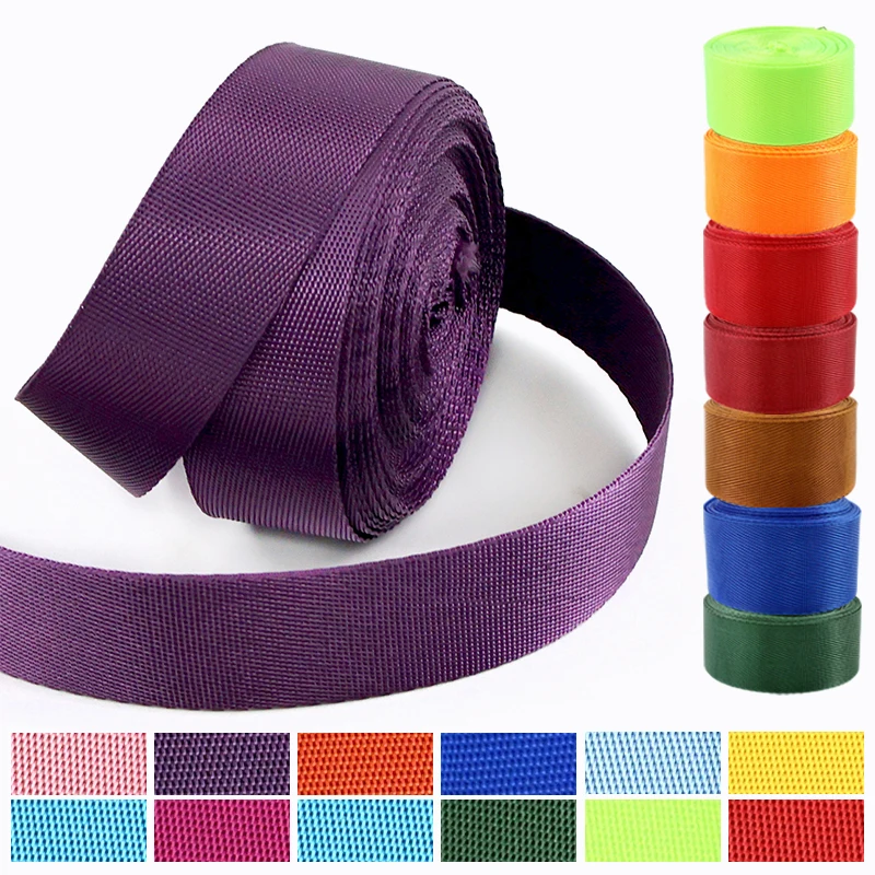 

10Meters 20/25/32/38/50mm Nylon Webbing Tape 1mm Thick Ribbon Strap Band Seat Belt Sling Binding Fabric Sewing Bais Accessories