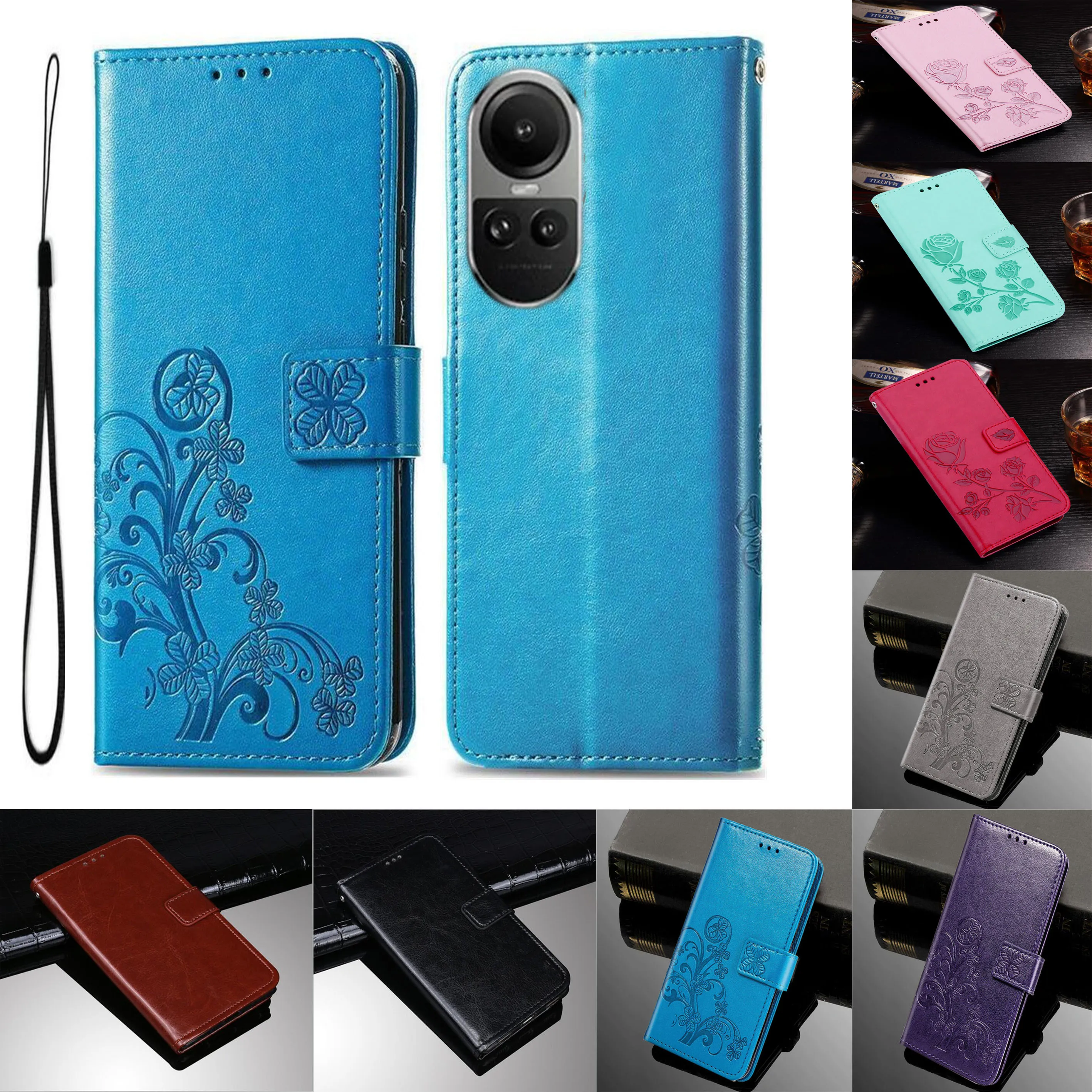 Reno10pro 5G Case Book Style Leather Flip Wallet Cover For Oppo Reno10 Reno 10 Pro Plus 5G Magnetic Stand Coque Renault 10Pro 5G