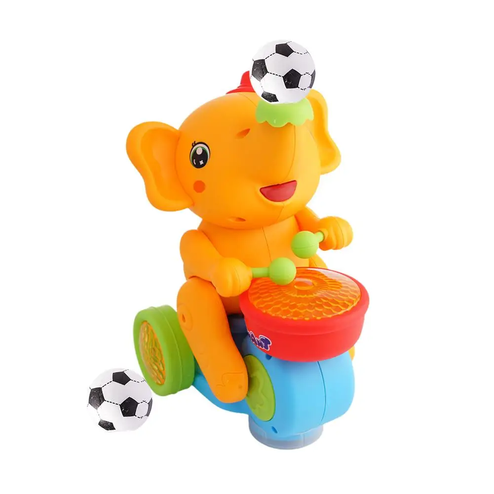 لعبة الطبول الفيل ، لعبة الطبول الخفيفة للموسيقى سيارة الفيل الوالدين ألعاب تفاعلية لطيفة لعبة سيارة صغيرة للأطفال O1A0