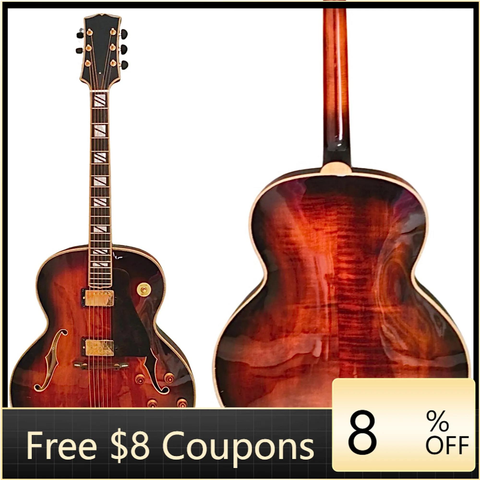

STLF Yunzhi Archtop Hollow Body Maple Jazz Guitar Carved Solid MapleHandcrafted Jazz Guitar Instruments Musical