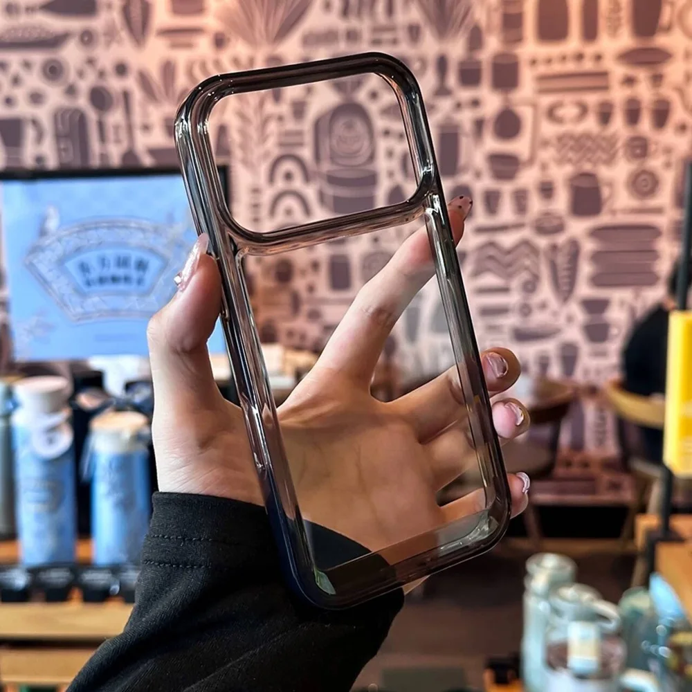 Luxuriöse Klare Harte Acryl-Handyhülle für iPhone 18 Pro Max 12 13 14 15 16 17 Pro Max Air 14 15 Plus Weiche Stoßfeste Schutzhülle – Detail 4