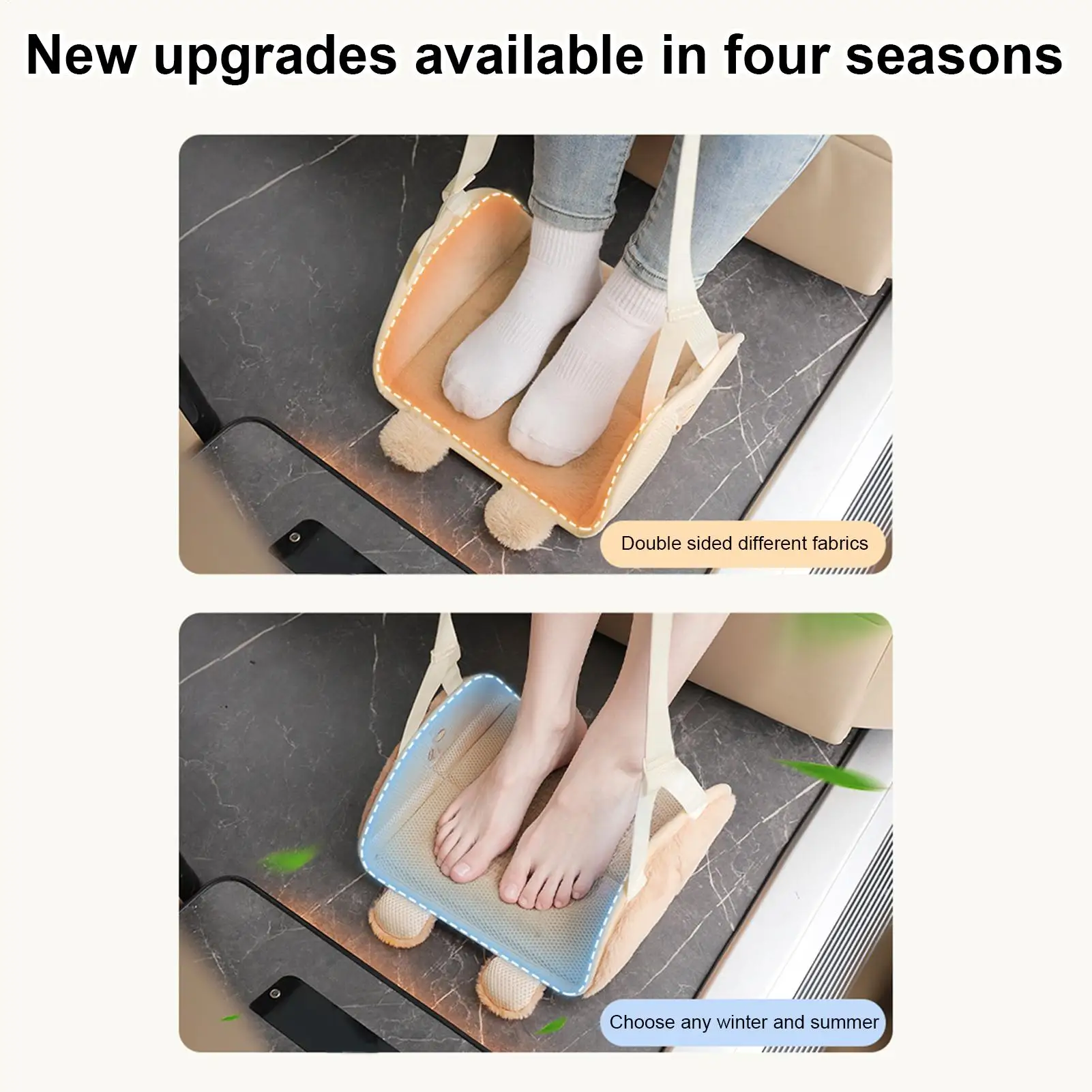 Car Seat Foot Rest Ergonomic Adjustable Footrest Vehicle Travel Back Seat Footrest For Adults Elderly Passenger Travel Long