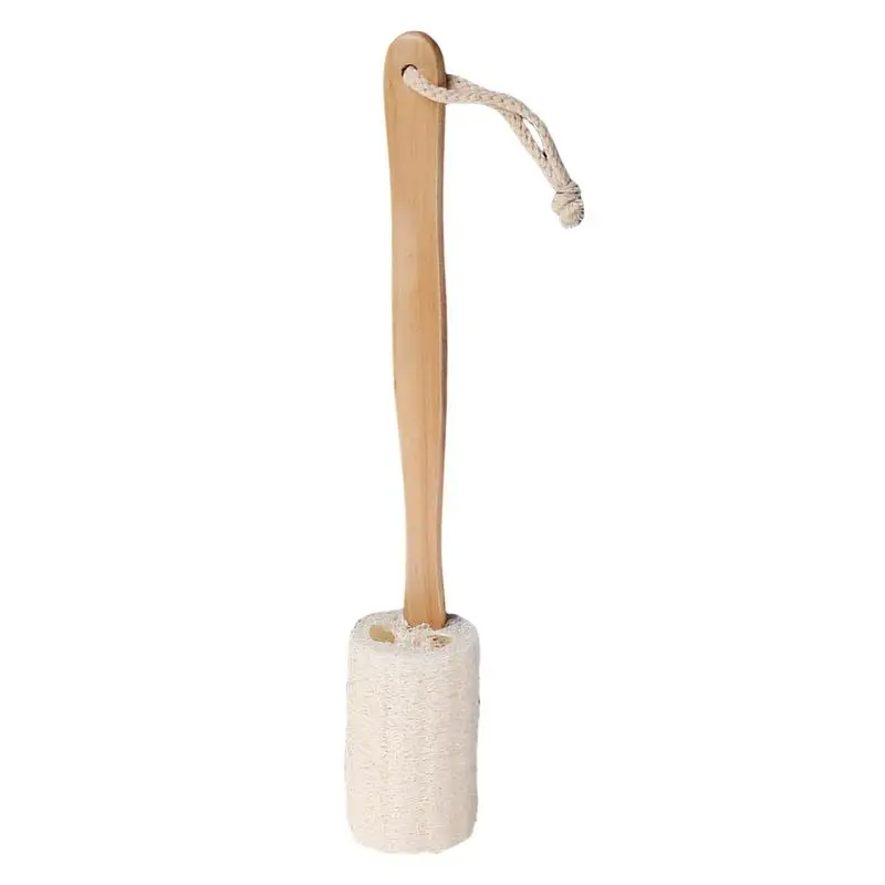 Loofah Back Scrubber With Handles Body Brush Shower Back Brush Natural Exfoliator Loofah With Long Wooden Handle For Elderly