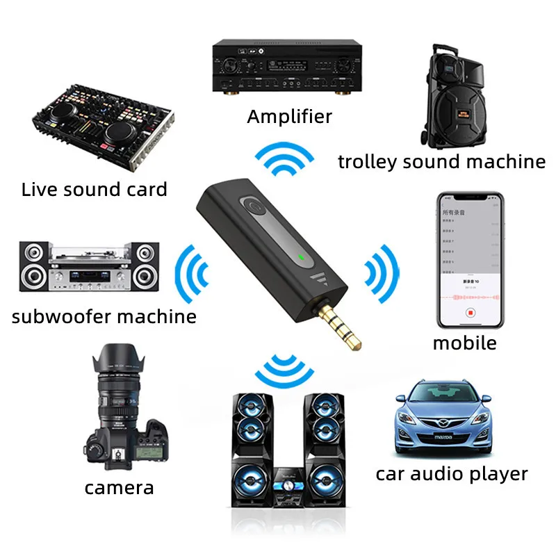 Microfono Lavalier Wireless registrazione Audio Video portatile risvolto microfono 3.5mm Mini Mic per iPhone Android Live Broadcast Mic