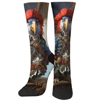 Parrot Pirate Funny Men's Socks Steampunk Style Novelty Crazy Creative Crew Socks Happy Gift Harajuku Retro Street Hip Hop Socks