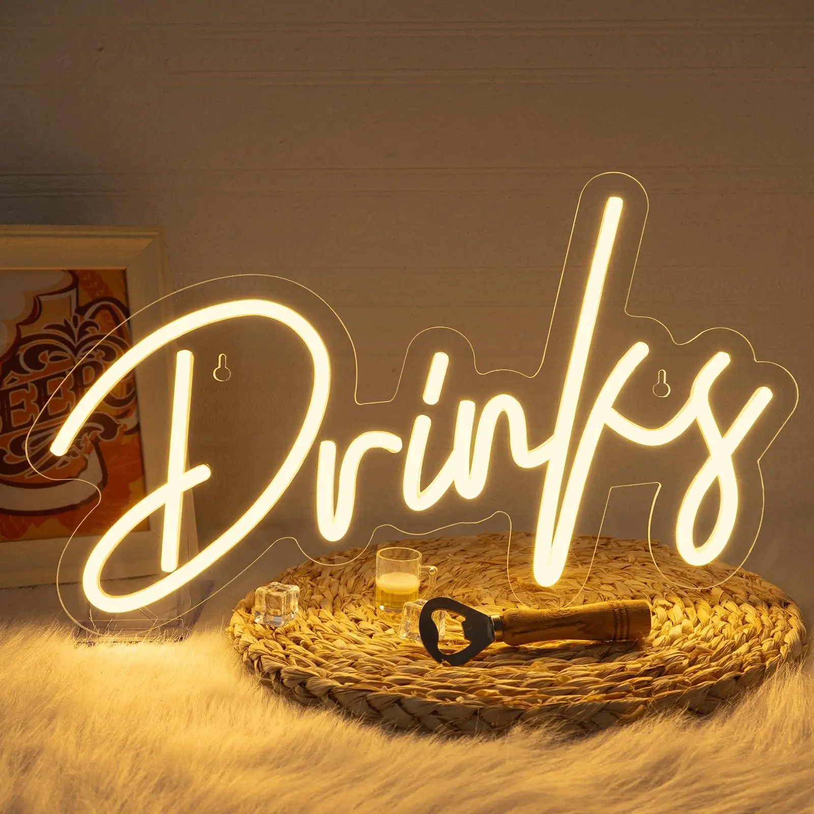 

Drinks Neon Sign Led Neon Signs for Wall Decor Neon Light Sign USB Light Up Sign for Kitchen Restaurant Bar Cart Accessories