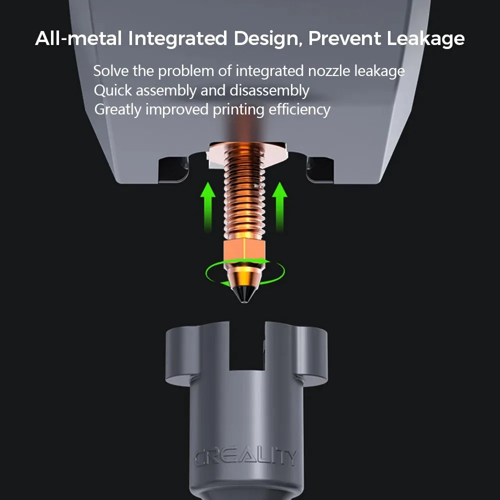 Creality X Phaetus Silicon Carbide Nozzle All-metal Integrated for K1 2024 /K1 Max 2024 /K1C/K1 SE/Ender-3 V3/Ender-3 V3 Plu