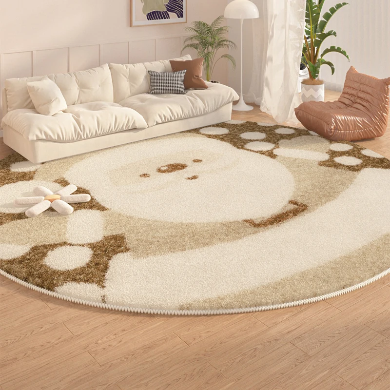 Round Living Room Rug Cute Fun Bedroom Rugs Comfortable Soft Large Area Carpet Easy Care Carpet Easy Storage Rug Alfombra Ковер